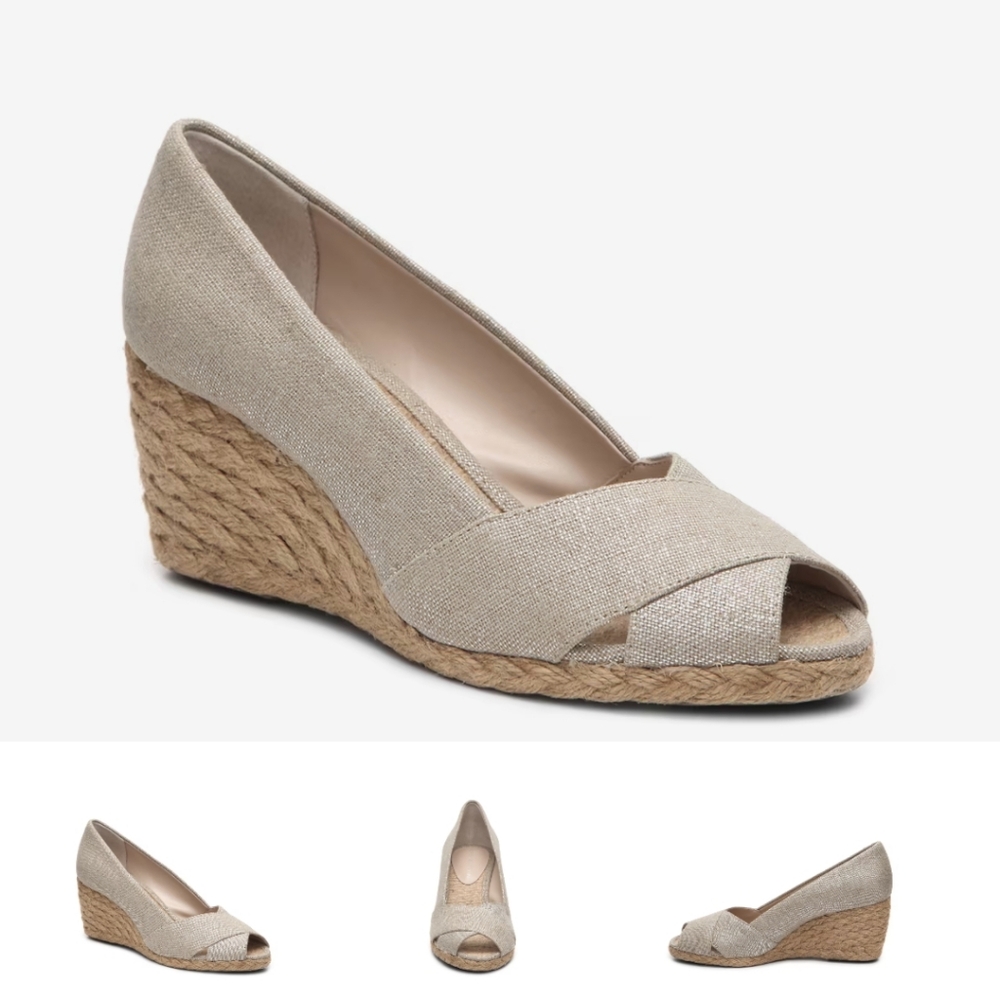 Adrienne Vittadini Bailee Glitter Wedge Pump 9.5